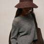 Marled Cashmere Linen Crew in Heather Grey | James Perse Los Angeles