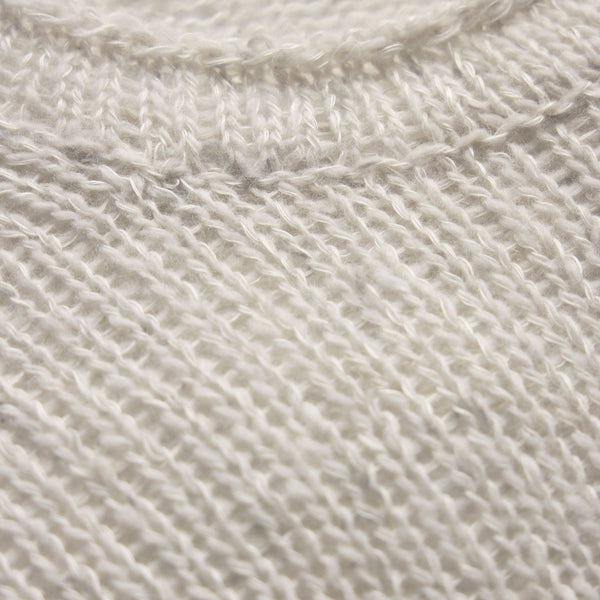 Marled Cashmere Linen Crew in Pearl | James Perse Los Angeles