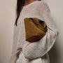 Marled Cashmere Linen Crew in Pearl | James Perse Los Angeles