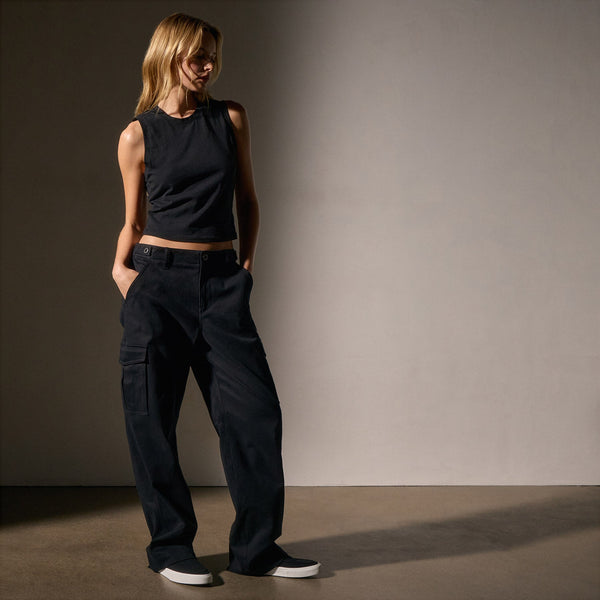 Cashmere Touch  Cargo Pant  in Black | James Perse Los Angeles