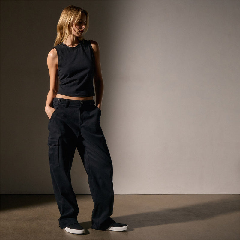 Cashmere Touch  Cargo Pant  in Black | James Perse Los Angeles