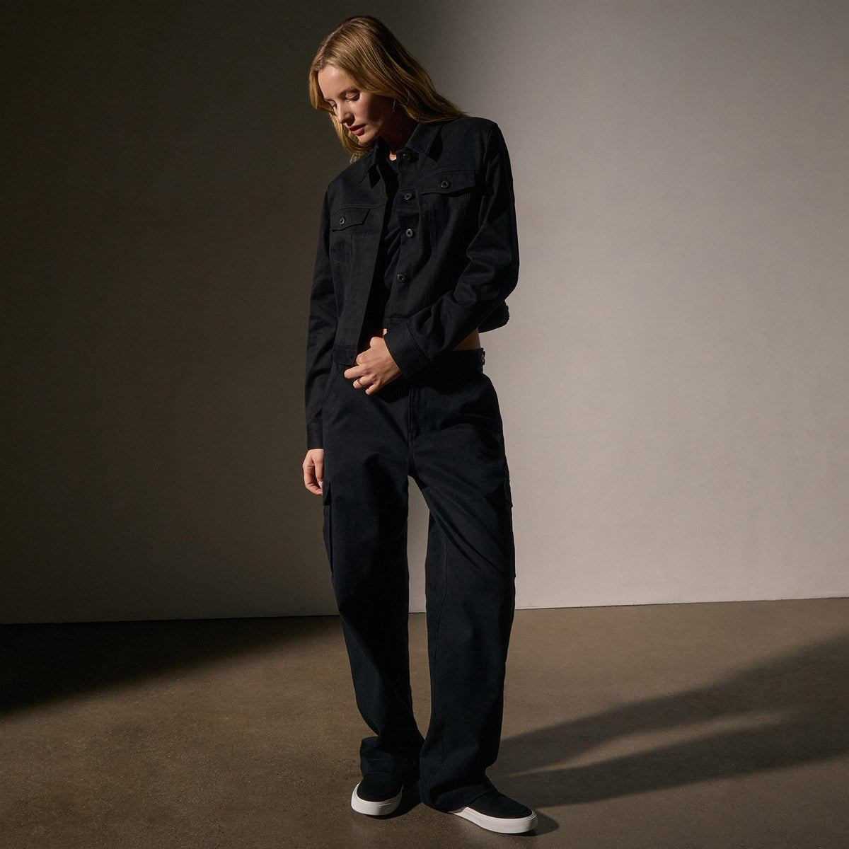 Shrunken Jean Jacket  in Black | James Perse Los Angeles