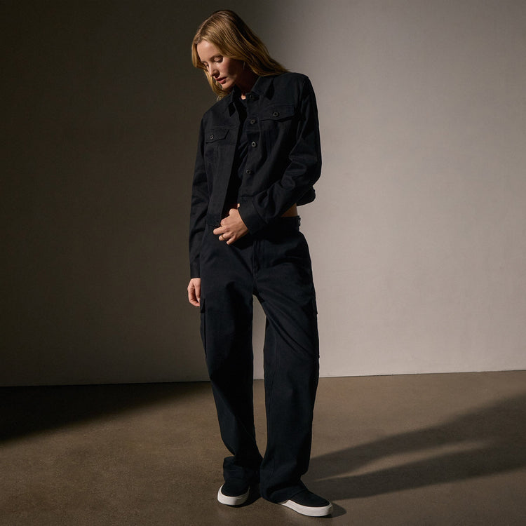 Shrunken Jean Jacket  in Black | James Perse Los Angeles