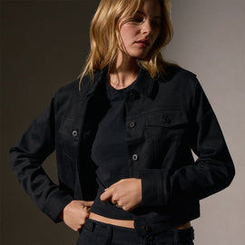 Shrunken Jean Jacket  in Black | James Perse Los Angeles