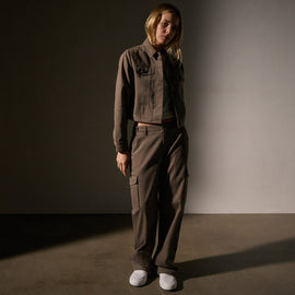 Cashmere Touch  Cargo Pant - Mushroom