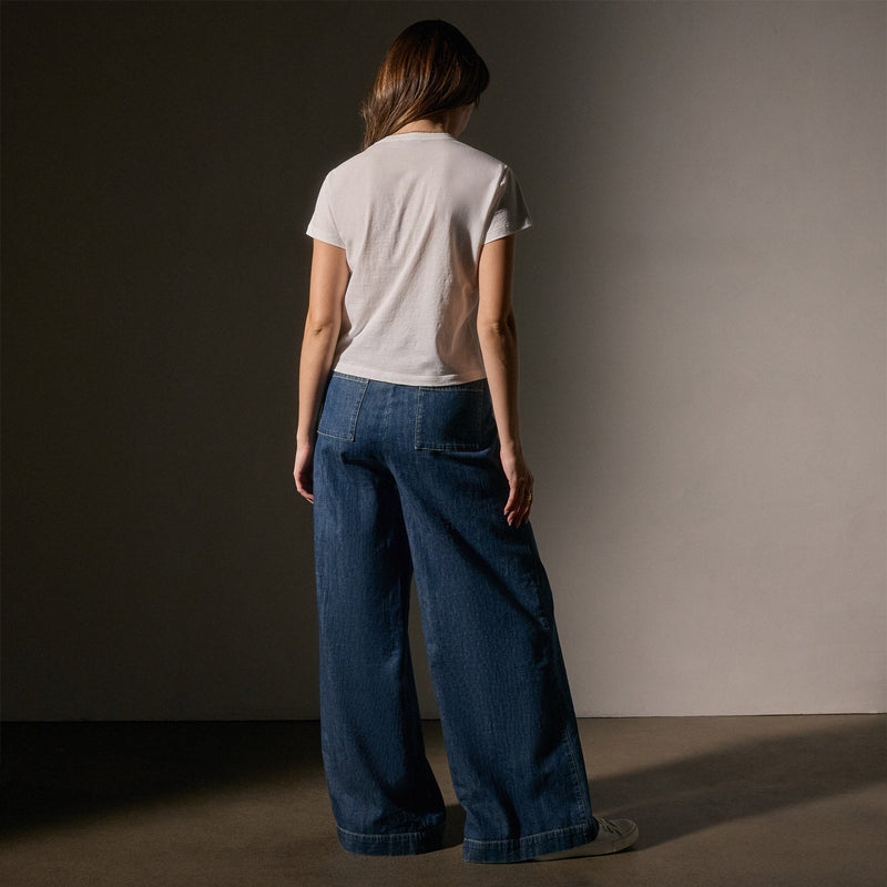 Cotton Linen Retro Pocket Tee in White | James Perse Los Angeles