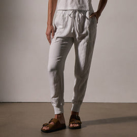 Canvas Linen Relaxed Pant in White | James Perse Los Angeles