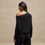Sheer Off Shoulder Top in Black | James Perse Los Angeles
