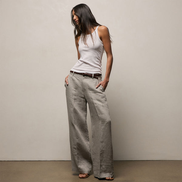 Playa Linen Trouser In Fog | James Perse Los Angeles