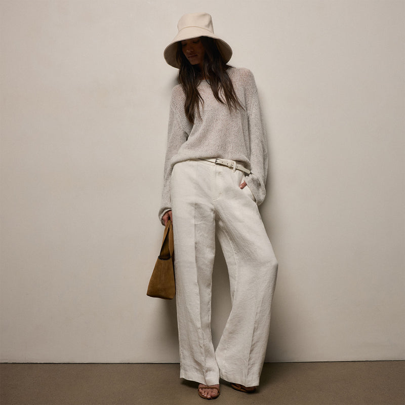 Playa Linen Trouser In Off White | James Perse Los Angeles