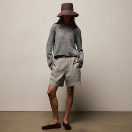 Playa Linen Bermuda Short in Fog | James Perse Los Angeles