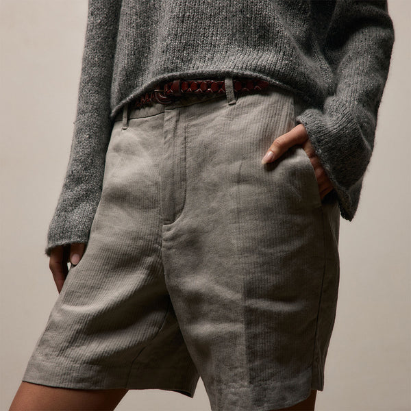 Playa Linen Bermuda Short in Fog | James Perse Los Angeles