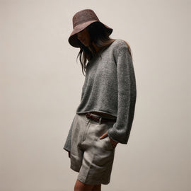 Playa Linen Bermuda Short in Fog | James Perse Los Angeles