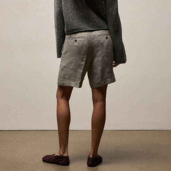 Playa Linen Bermuda Short in Fog | James Perse Los Angeles