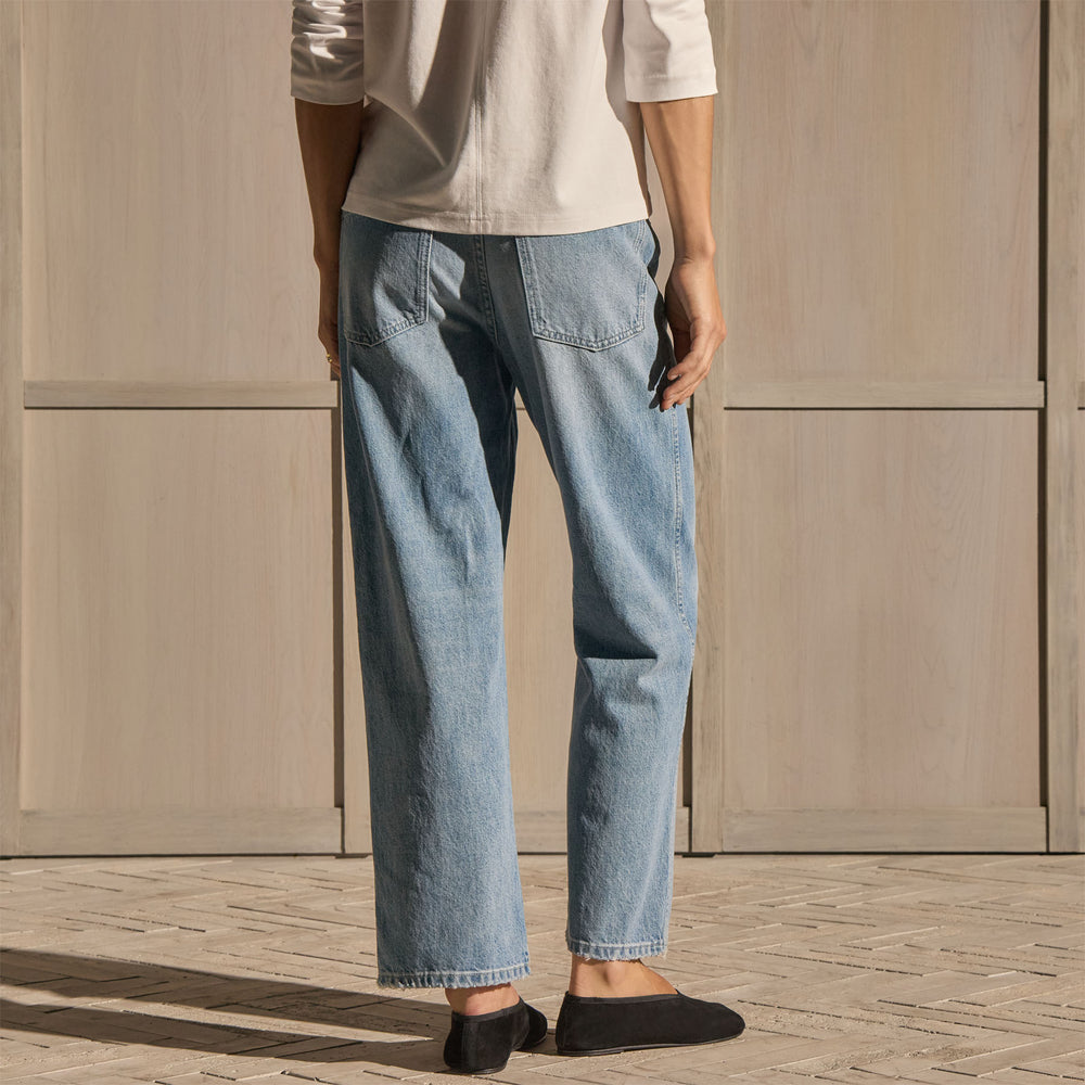 Relaxed Straight Cropped Jean - Sky Wash | James Perse Los Angeles