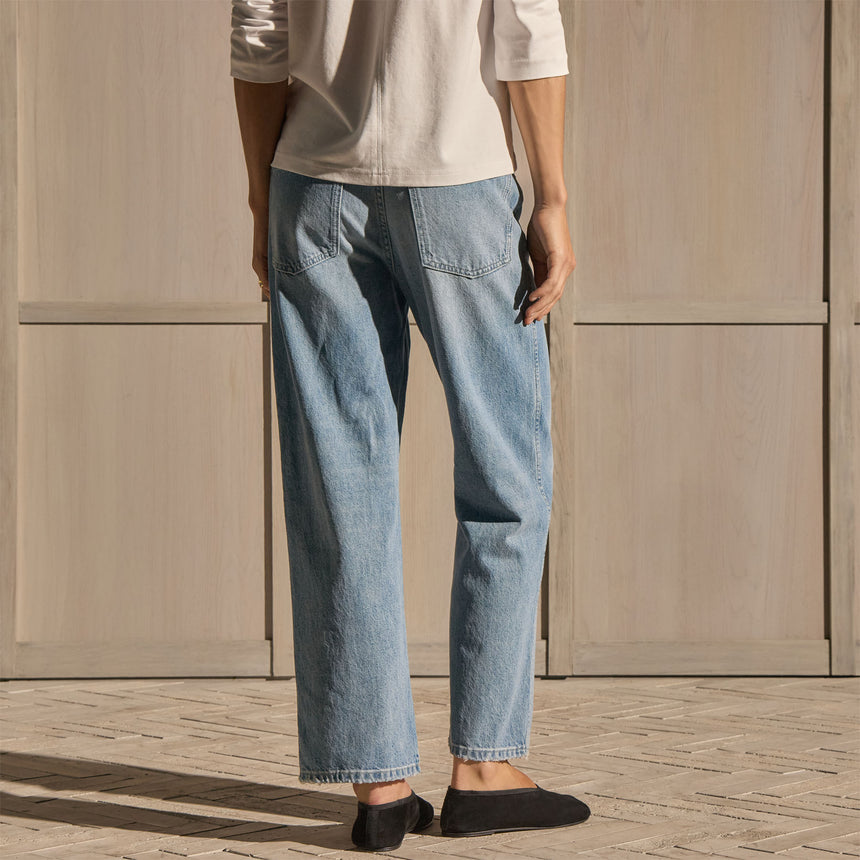 Relaxed Straight Cropped Jean - Sky Wash | James Perse Los Angeles