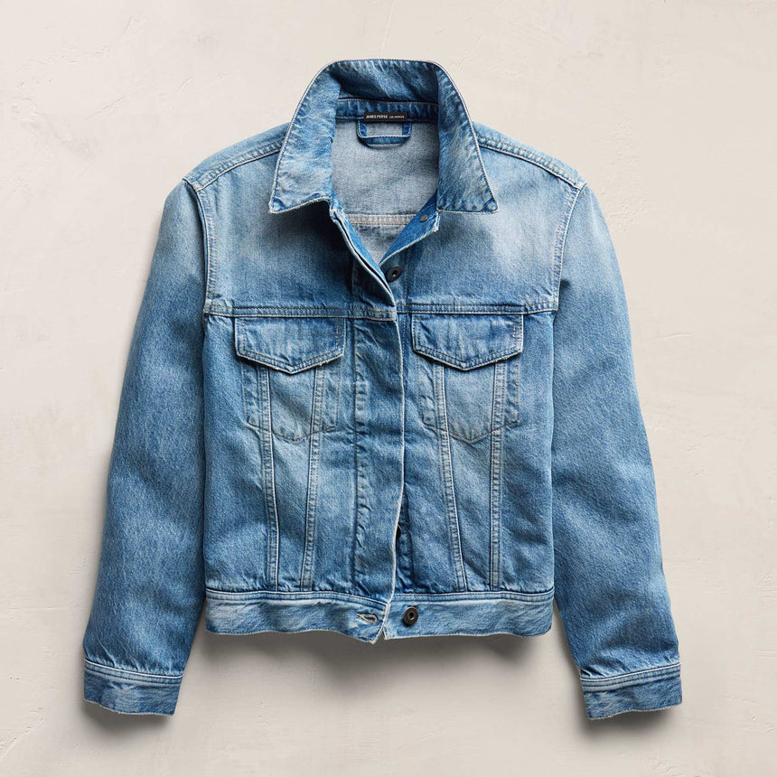 Denim Trucker Jacket in Sky Wash | James Perse Los Angeles