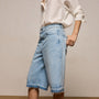 Relaxed Jort in Light Blue Wash | James Perse Los Angeles