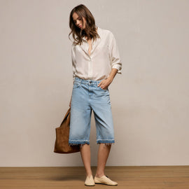 Relaxed Jort in Light Blue Wash | James Perse Los Angeles