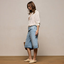 Relaxed Jort in Light Blue Wash | James Perse Los Angeles