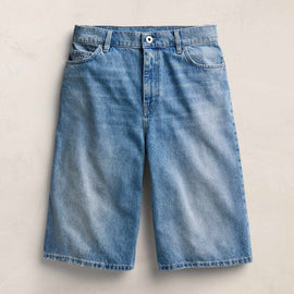 Denim Wide Leg Bermuda Short in Sky Wash | James Perse Los Angeles