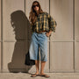 Denim Wide Leg Bermuda Short - Sky Wash | James Perse Los Angeles