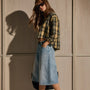 Denim Wide Leg Bermuda Short - Sky Wash | James Perse Los Angeles