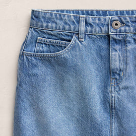 5 Pocket Denim Mini Skirt in Mid Blue Wash | James Perse Los Angeles