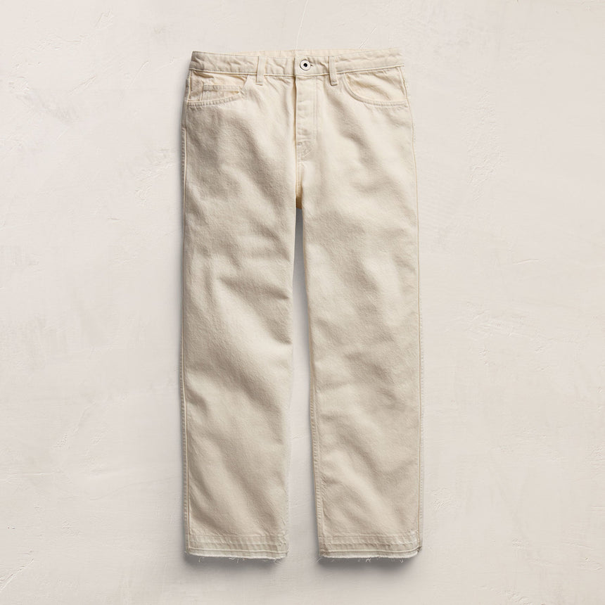Relaxed Straight Cropped Jean in Ecru | James Perse Los Angeles