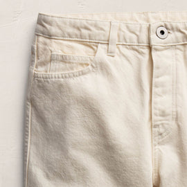 Relaxed Straight Cropped Jean in Ecru | James Perse Los Angeles