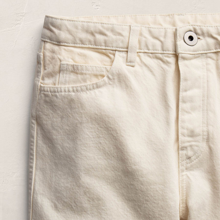 Relaxed Straight Cropped Jean in Ecru | James Perse Los Angeles