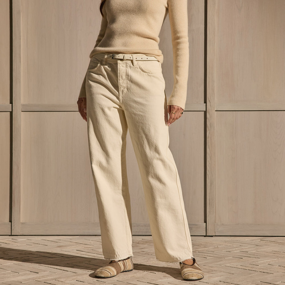 Relaxed Straight Cropped Jean - Ecru | James Perse Los Angeles