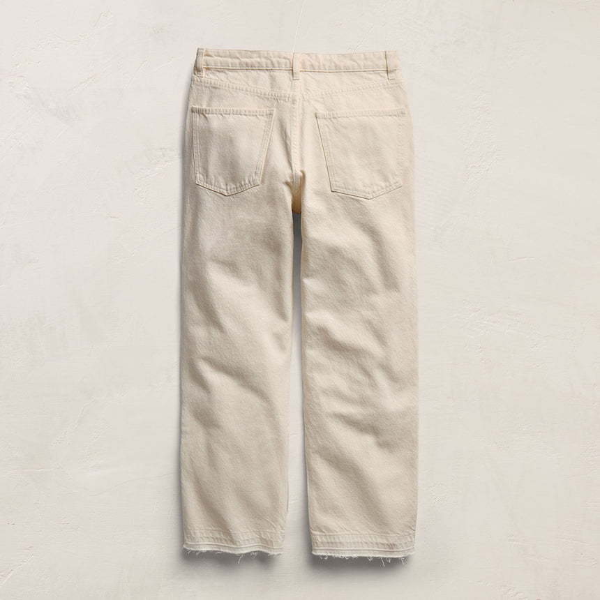 Relaxed Straight Cropped Jean in Ecru | James Perse Los Angeles
