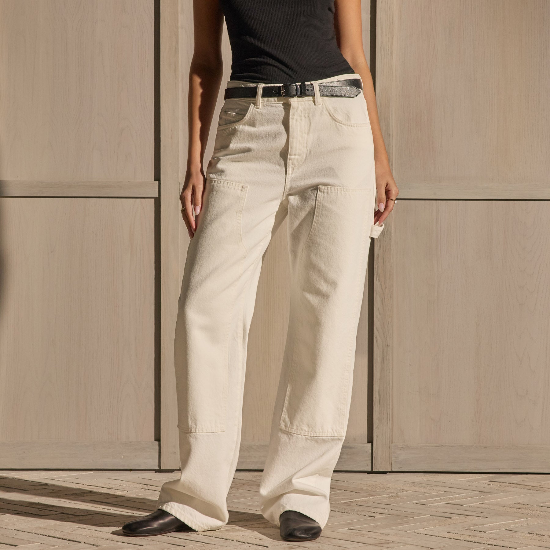 Denim Carpenter Pant in Ecru | James Perse Los Angeles