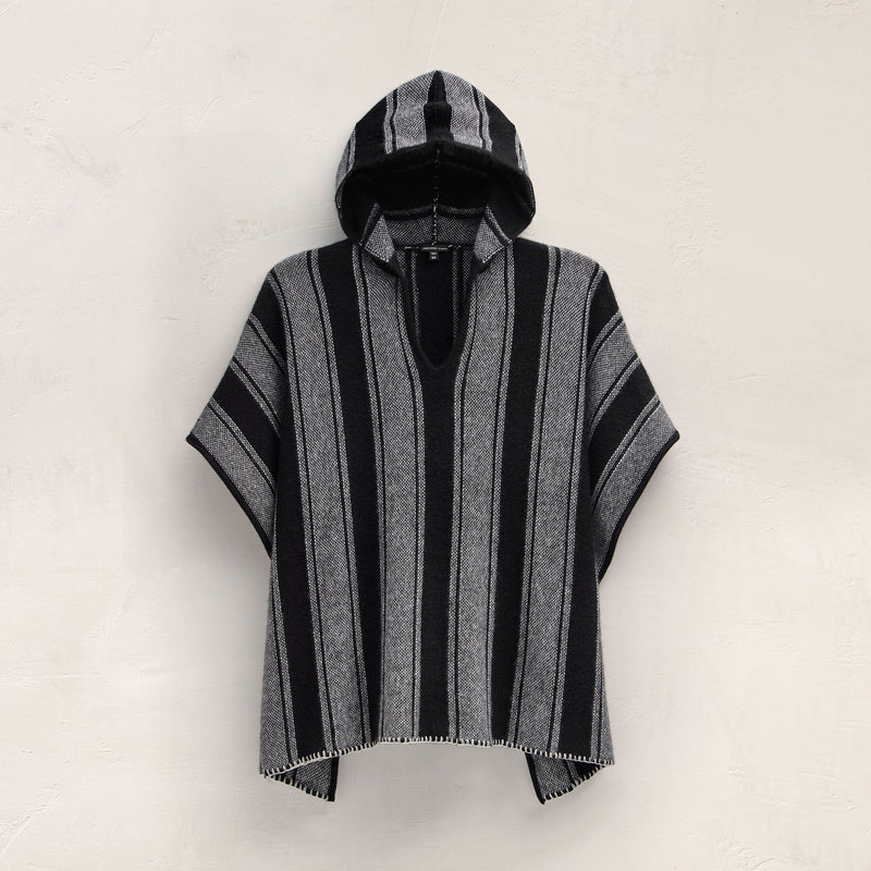 Womens Poncho in Black Stripe | James Perse Los Angeles