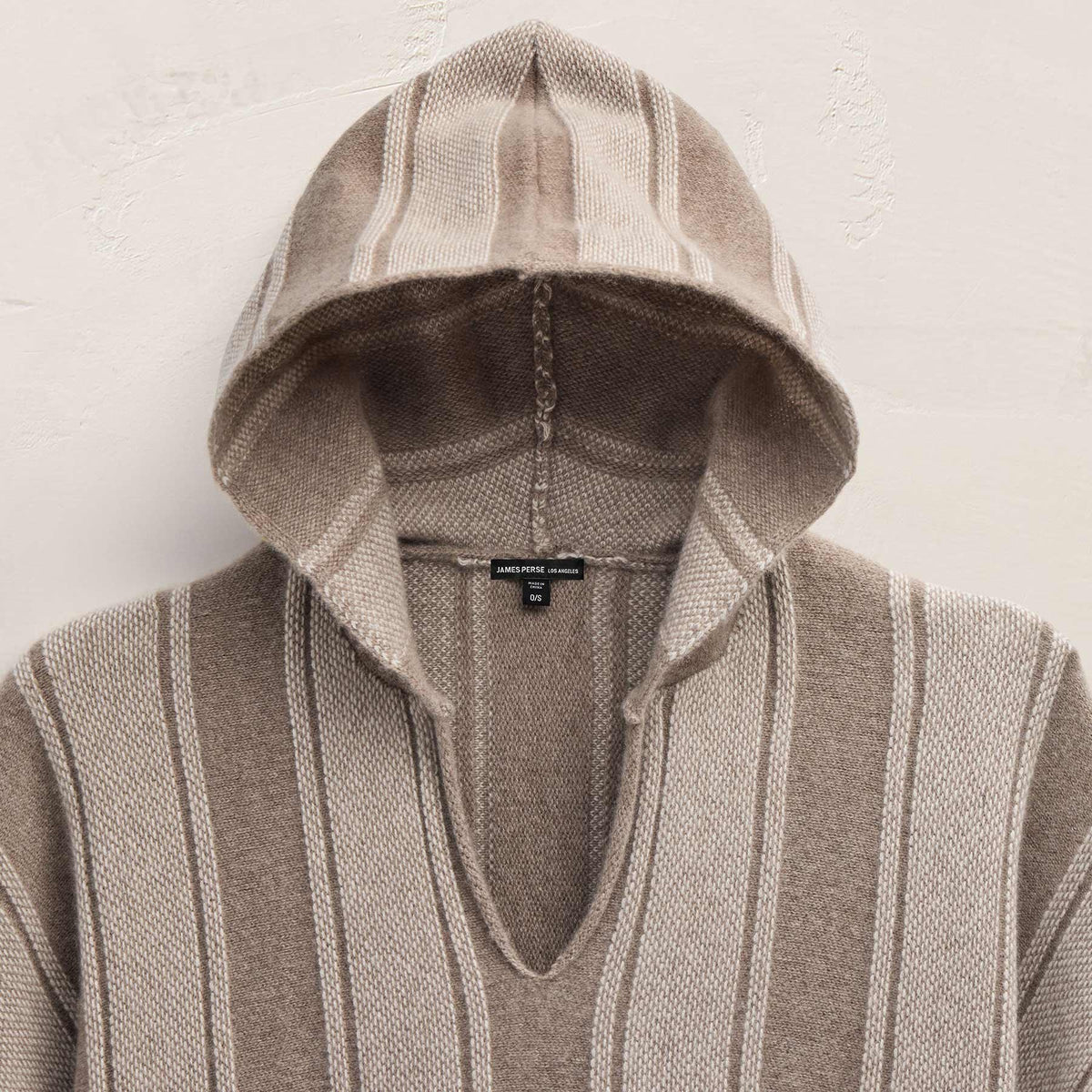 Womens Poncho in Natural Stripe | James Perse Los Angeles FLAT