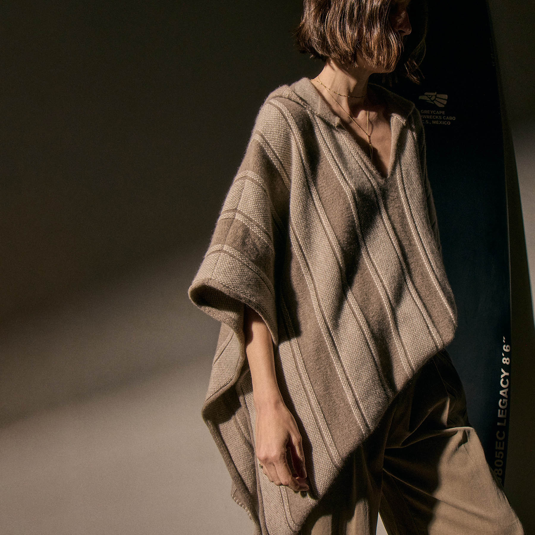 Baja Stripe Cashmere Poncho