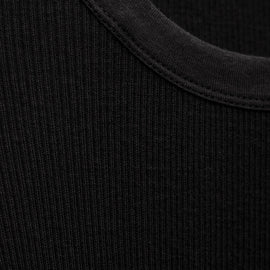 Cotton Gauze Ribbed Long Sleeve Crew - Black | James Perse Los Angeles