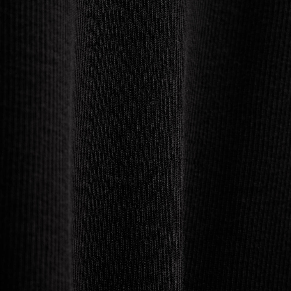 Cotton Gauze Ribbed Long Sleeve Crew - Black | James Perse Los Angeles