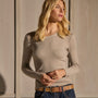 Cotton Gauze Ribbed Long Sleeve Crew - Dapple | James Perse Los Angeles