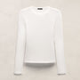 Cotton Gauze Ribbed Long Sleeve Crew - Everest White | James Perse Los Angeles