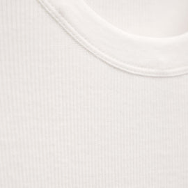 Cotton Gauze Ribbed Long Sleeve Crew - Everest White | James Perse Los Angeles