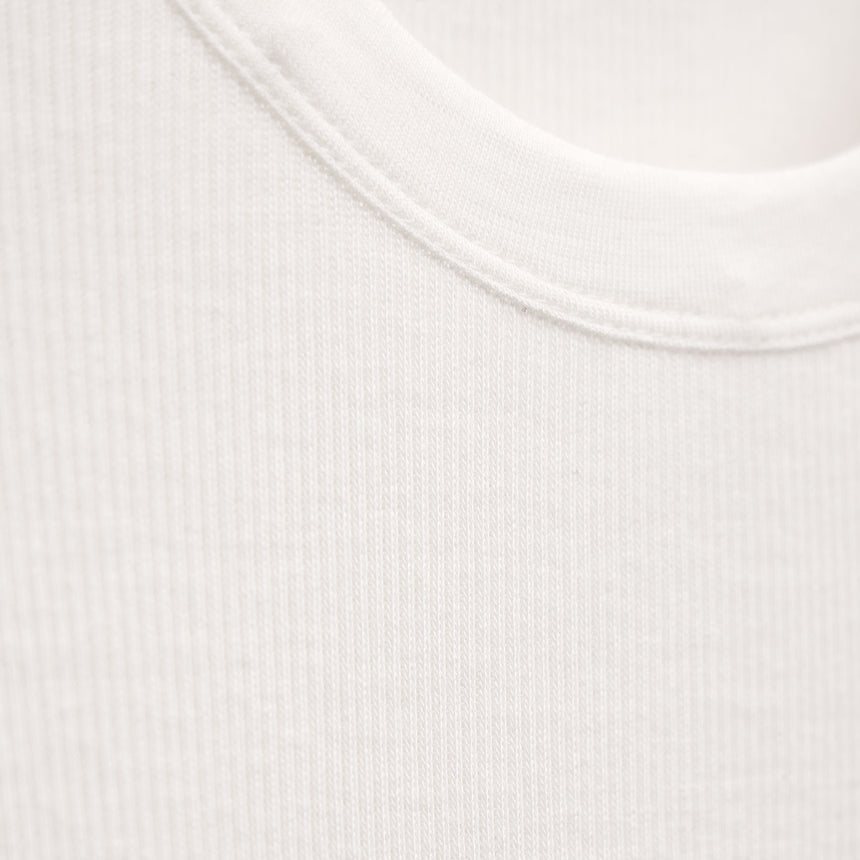 Cotton Gauze Ribbed Long Sleeve Crew - Everest White | James Perse Los Angeles