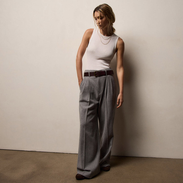 Cotton Gauze Ribbed Tank in Everest White | James Perse Los Angeles