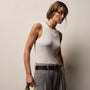 Cotton Gauze Ribbed Tank in Everest White | James Perse Los Angeles