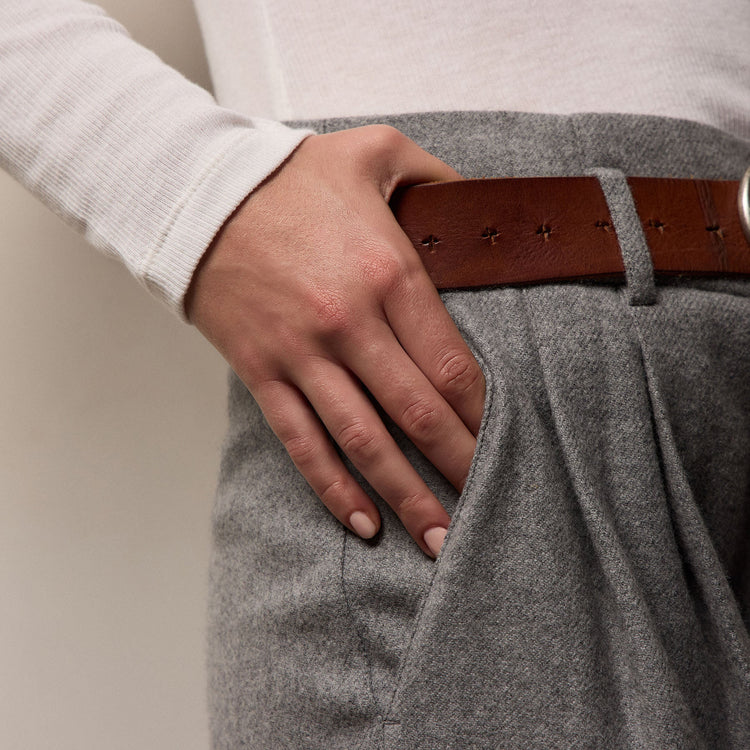 Cotton Gauze Ribbed Henley in Everest White | James Perse Los Angeles