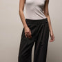 Ribbed Waist Wide Leg Pant in Black | James Perse Los Angeles