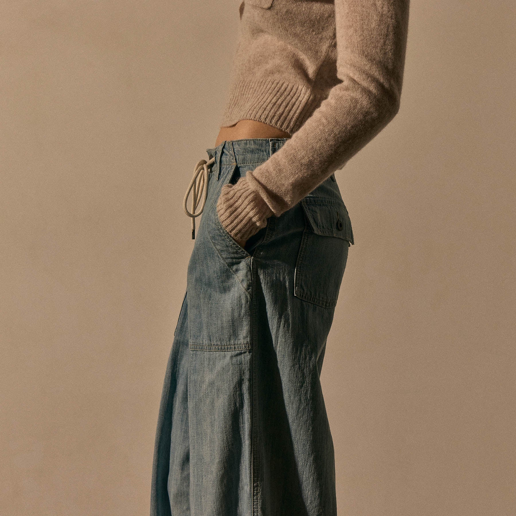 Denim Utility Pant In Bleach Wash | James Perse Los Angeles