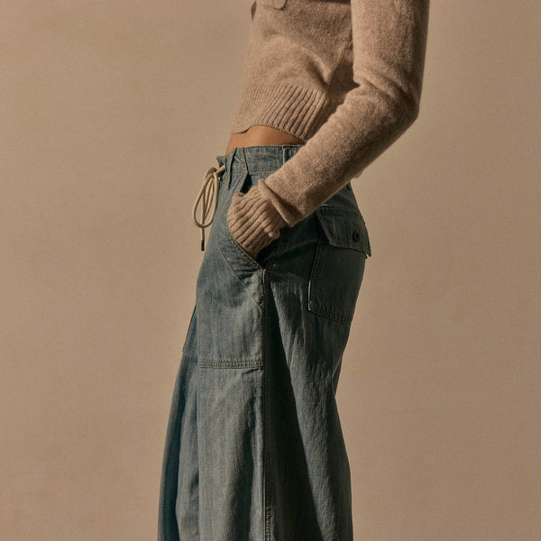 Denim Military Pant in Bleach Wash | James Perse Los Angeles