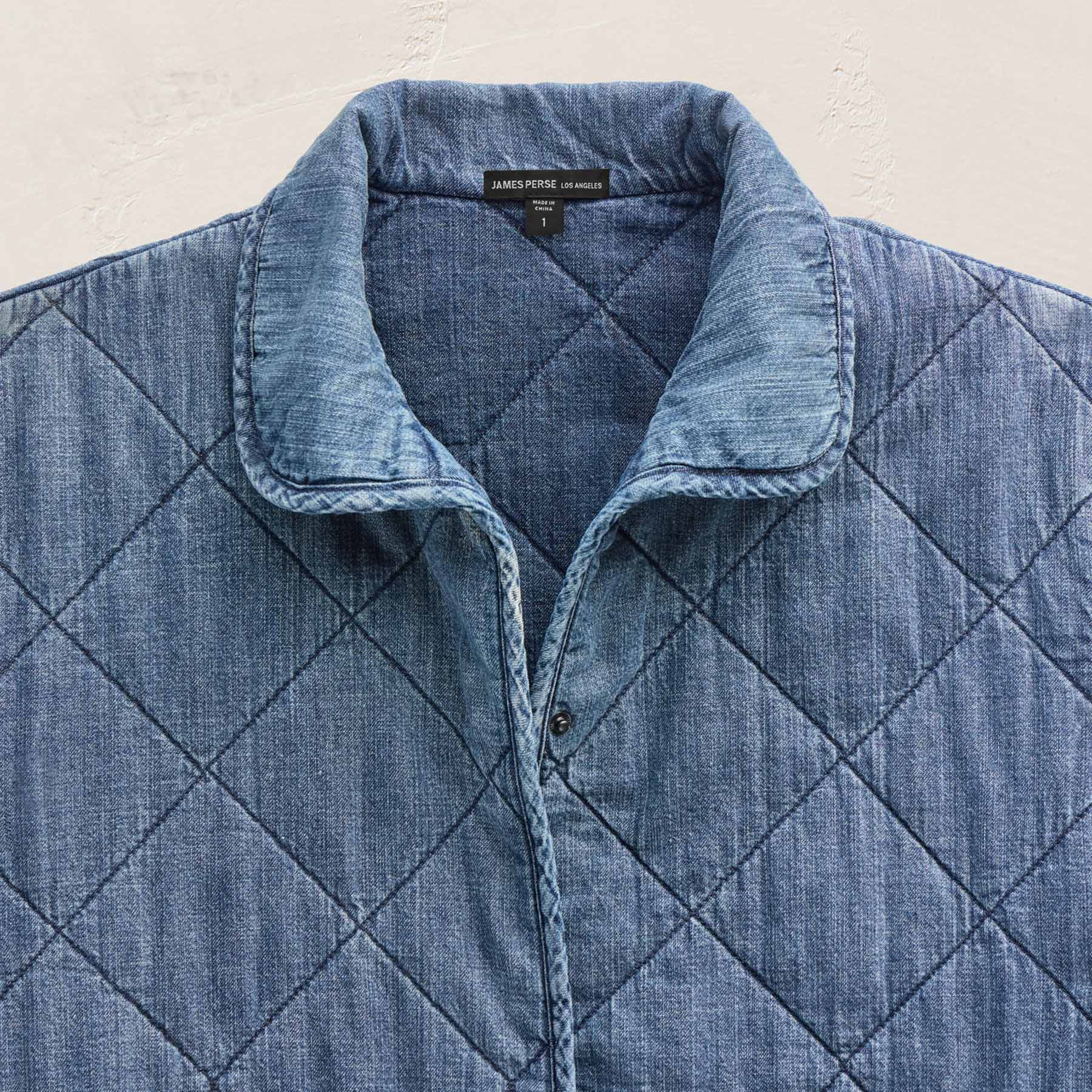 Denim Quilted Jacket in Medium Wash | James Perse Los Angeles FLAT